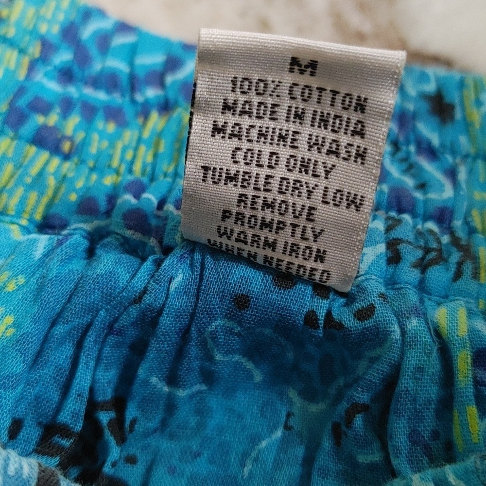 SUDHA Cotton Full Skirt Elastic Waist in Blue Size M - Picture 10 of 13